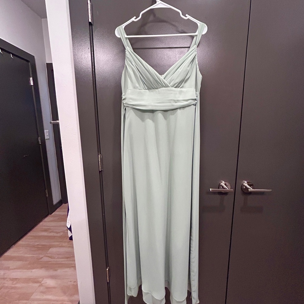 Long Sage Green Dress Bridesmaid